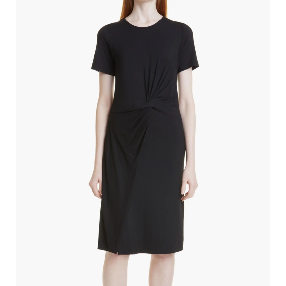 NWT Kobi Halperin Shuli black dress with ruching. Size Large.